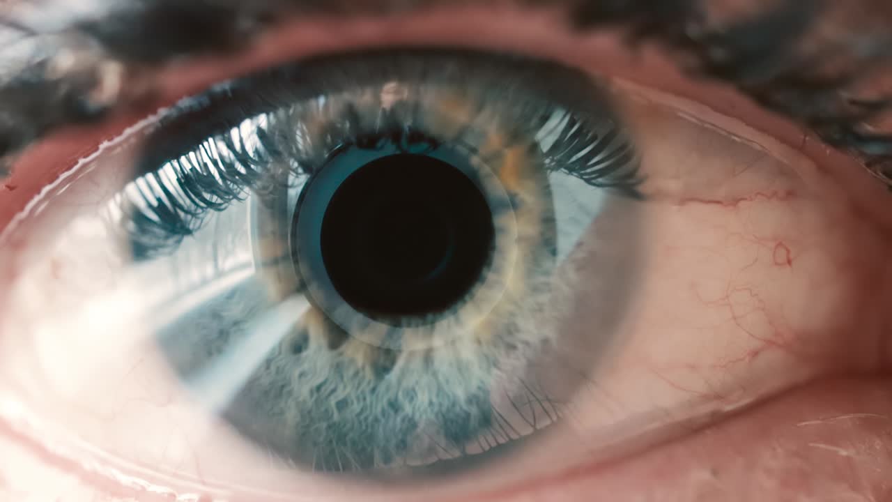 mujer con un solo ojo de cerca