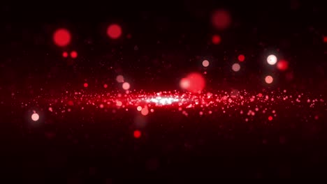 lujo de partículas rojas brillantes fondo abstracto para feliz año nuevo y feliz navidad temporada festiva con rayo de luz medio