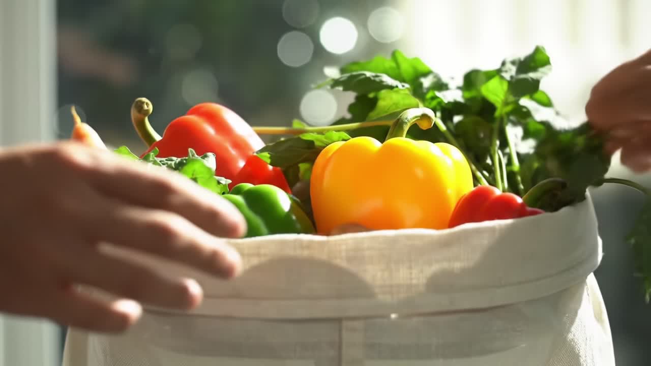 Exploring Fresh Harvest: Hands Selecting Colorful Vegetables from a Lush Basket, Highlighting the Beauty of Organic Produce and Healthy Living