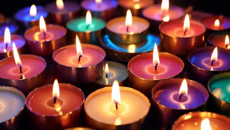 colorful tea light candles