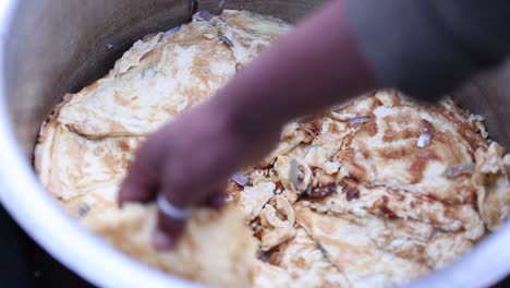 egg omlet in a big container, ready to serve