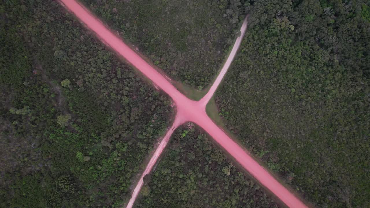 Top View Of Diamond Head Road And Hiking Trail On Barrington Coast In New South Wales, Australia. aerial shot