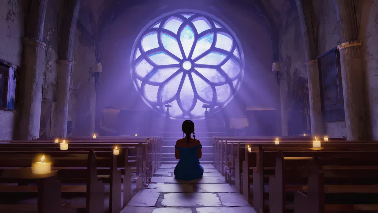 Woman Praying in Church