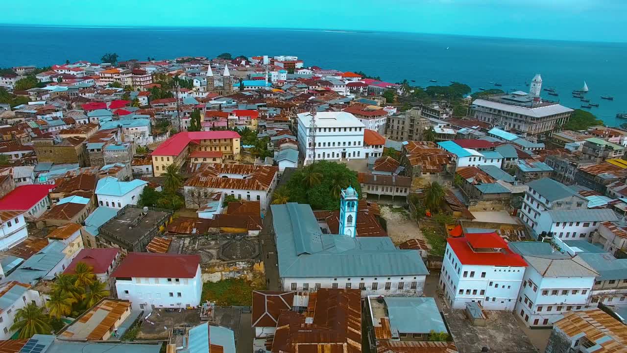 vista aérea de las islas en el archipiélago de zanzíbar