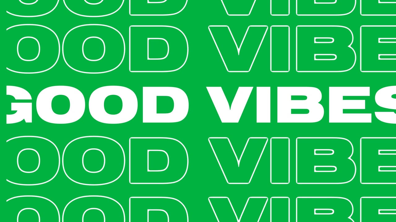 Animated Kinetic Typography Motion Graphic Saying Good Vibes