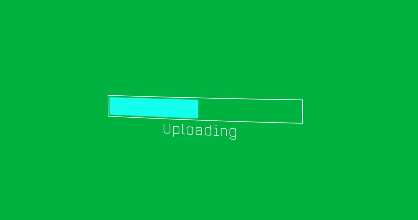 Animation of blue progress bar on black background