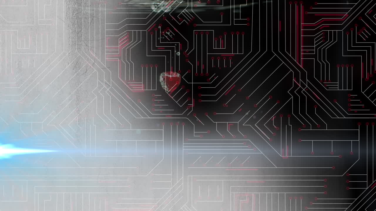 animación de puntos azules y agua sobre una red de conexiones