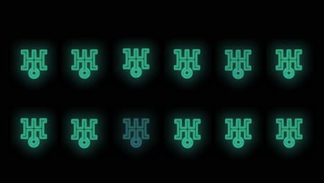 patrón de icono de japón con luz led de neón