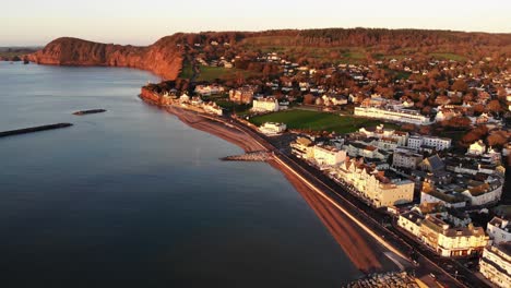 View-from-above-of-the-English-coastline-steep-cliff-at-sunset-autumn