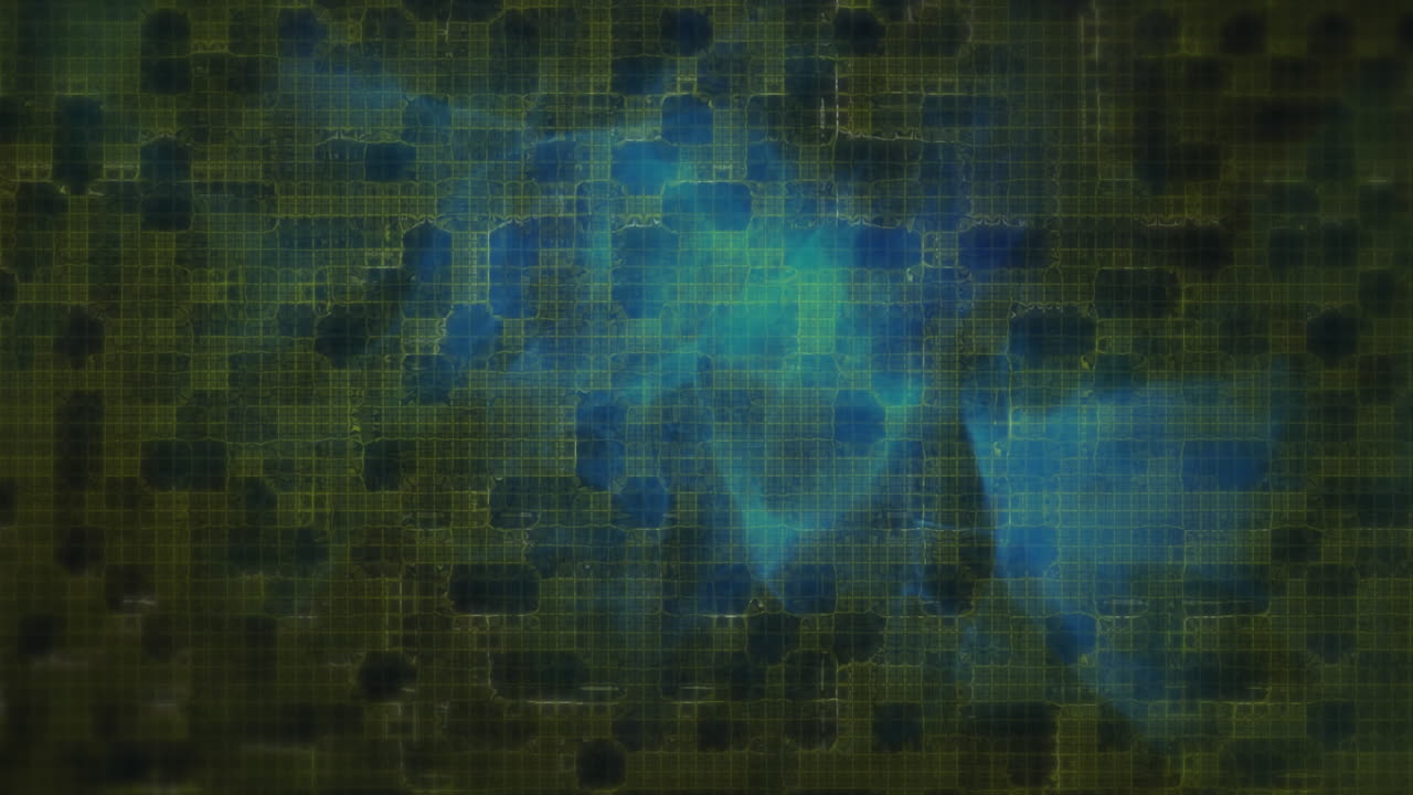 animación de puntos de conexiones sobre ondas azules