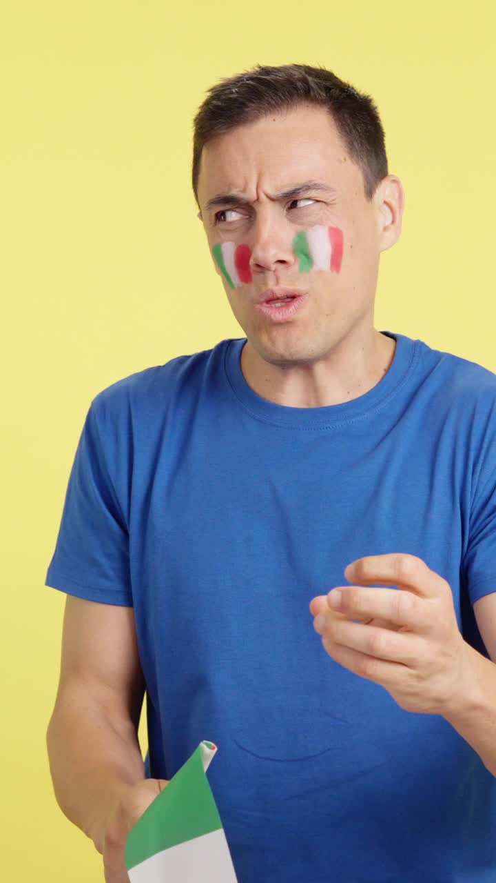 Italian supporter during an exciting march that is ultimately lost