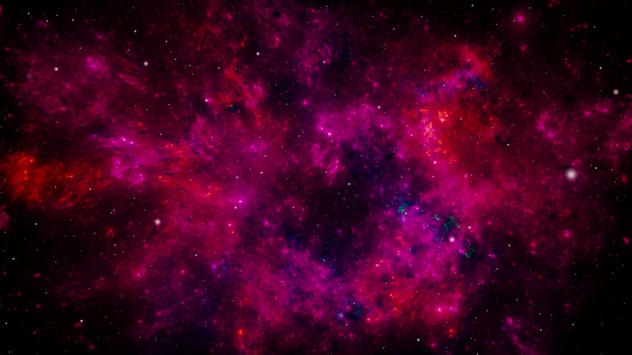 배경은 별들이 우주를 날아다니는 모습입니다.