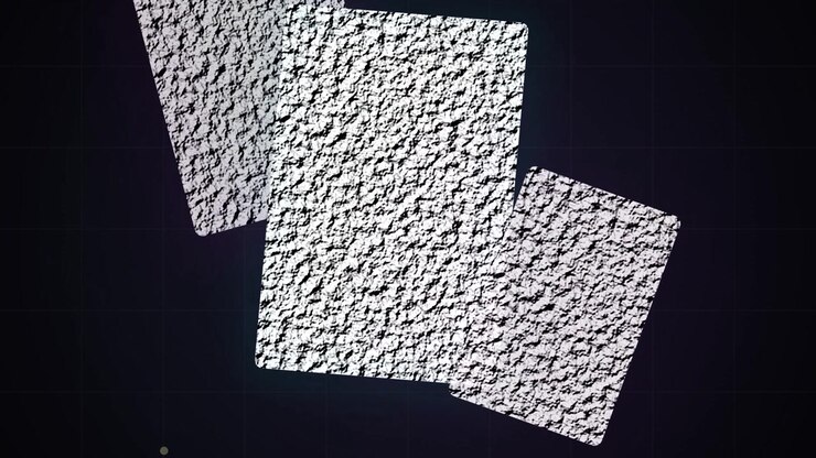 Three Rectangular Panels with Textured White Surfaces on Dark Background