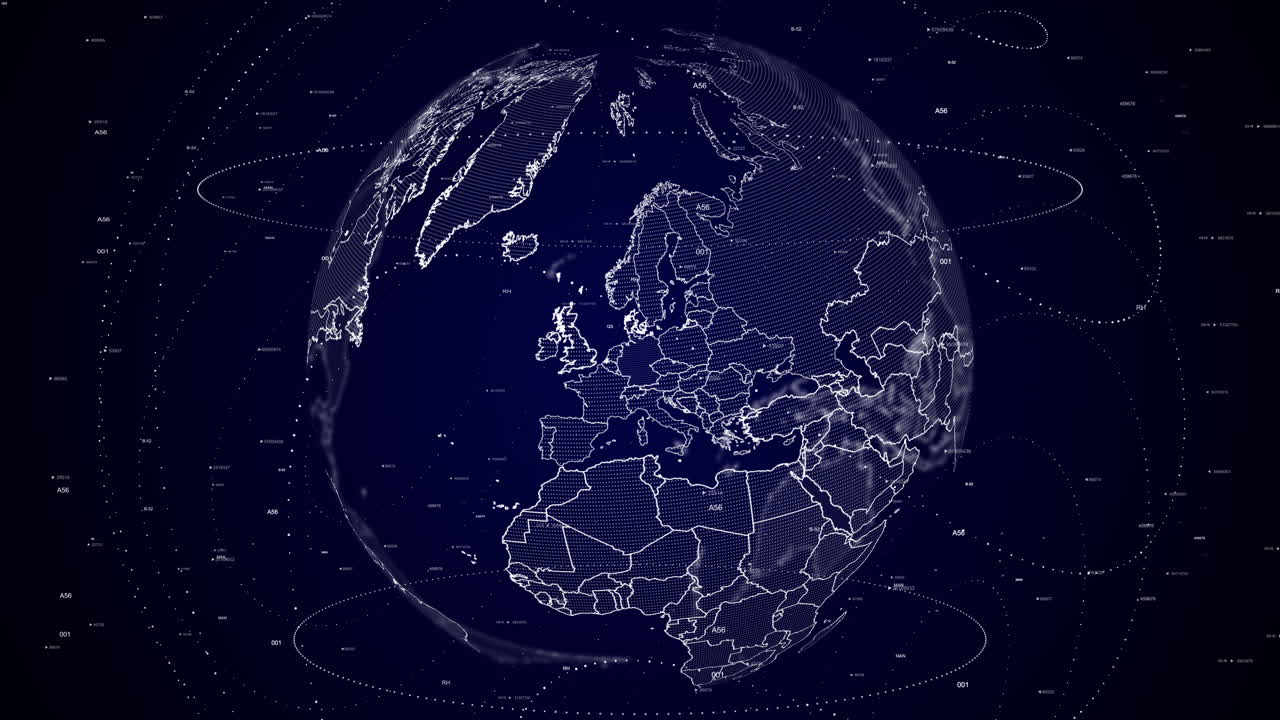 digital globe rotating, zooming in on Germany country
