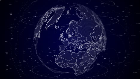 digital-globe-rotating,-zooming-in-on-Germany-country