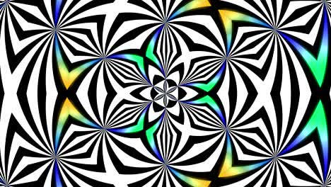 ilusión abstracta - caleidoscopio líneas blancas y negras
