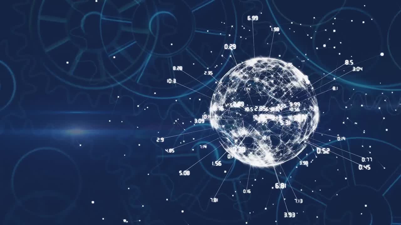 라벨 과 코드 가 있는 회전하는 지구