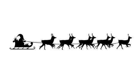 santa claus in sleigh pulled by reindeers