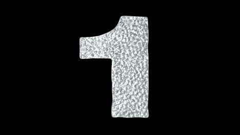number 1 - animated ice water numbers concept