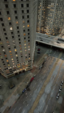 aerial view of city at night