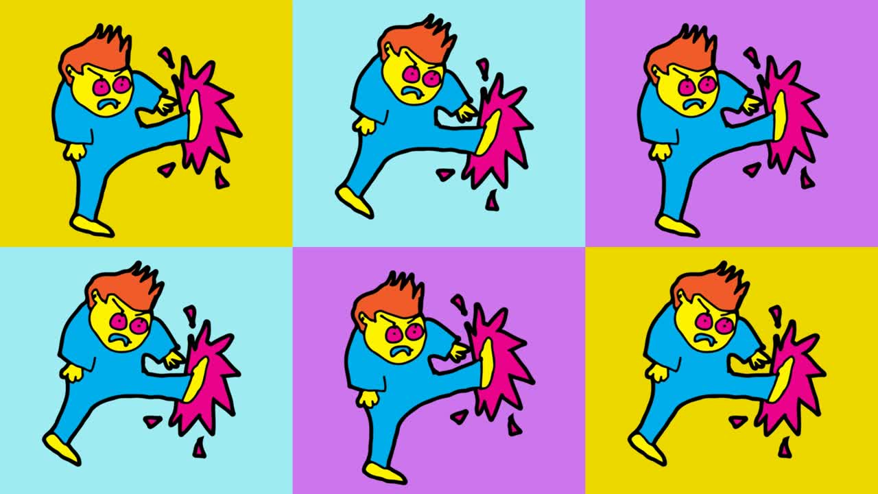 kids drawing pop art seamless background with theme of kick