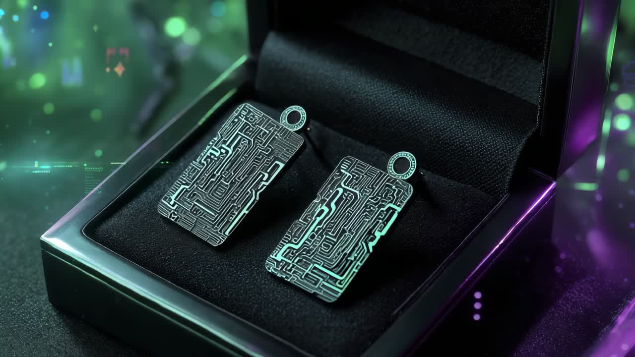 Stylish Circuit Board Earrings in a Gift Box