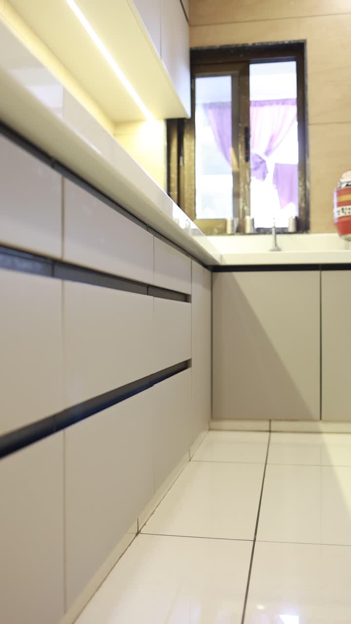 Modern Grey and White Kitchen Interior