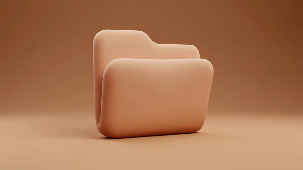 Zobrazující se 3D minimalistická ikona složky