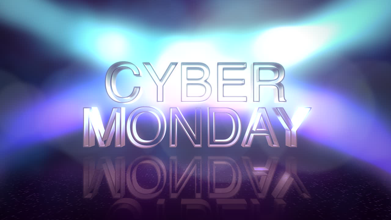 lunes cibernético con luces de neón en el escenario