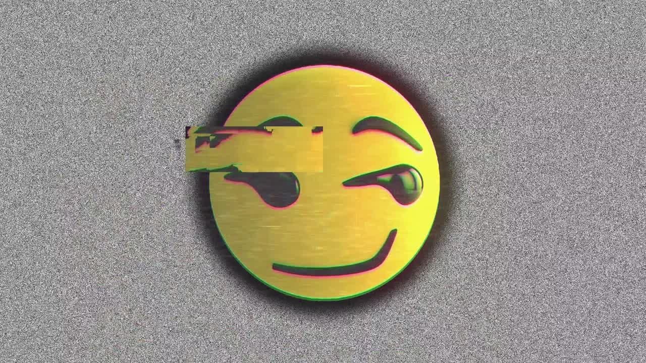 Emoticon on grey background