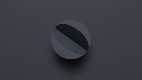 3d rendering black geometric shape rotates in random direction. abstract simple seamless loop animated background