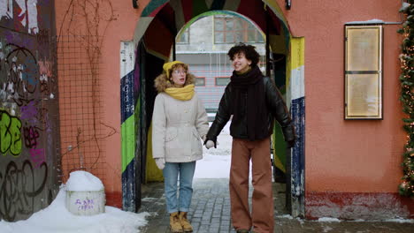 girlfriends in the street