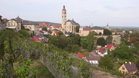 establishing shot of the small town of kutn___ï hora in the czech republic