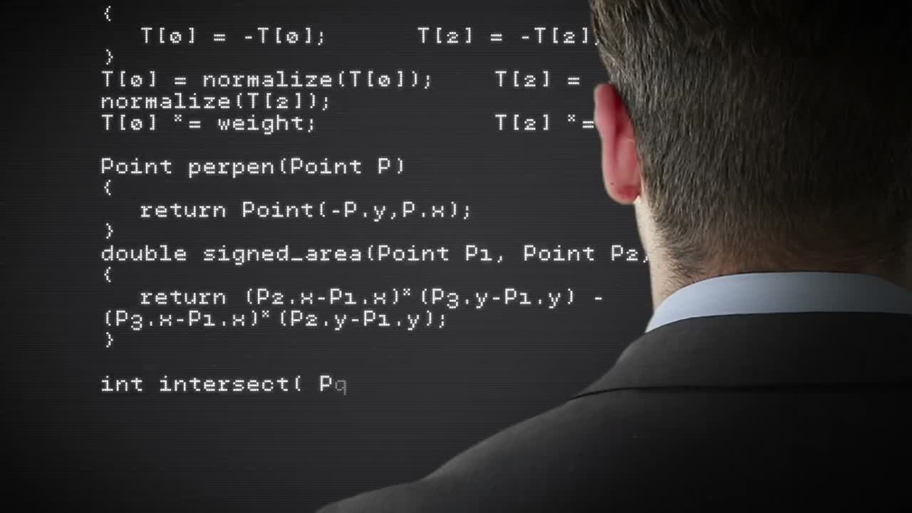 스크린을 보고 있는 사업가