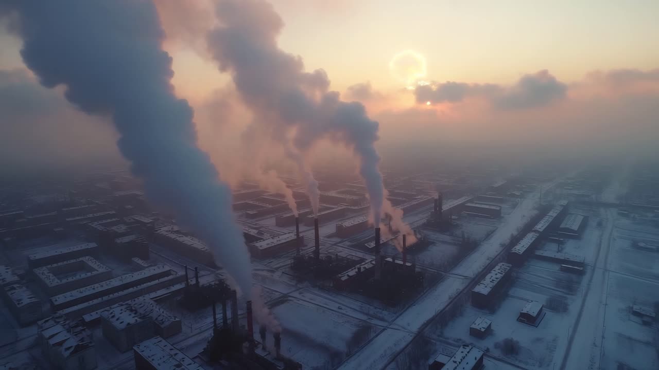 Industrial smog in winter