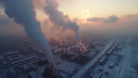 Industrial smog in winter