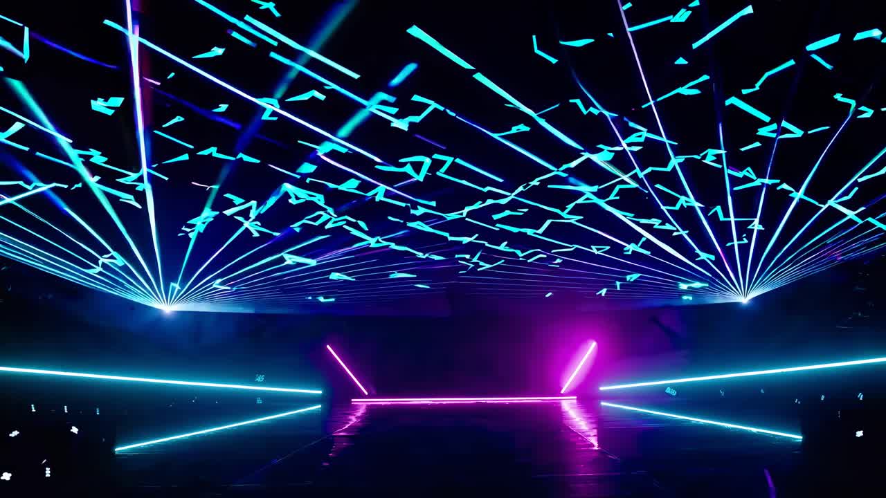 Vibrant Laser Show on Stage
