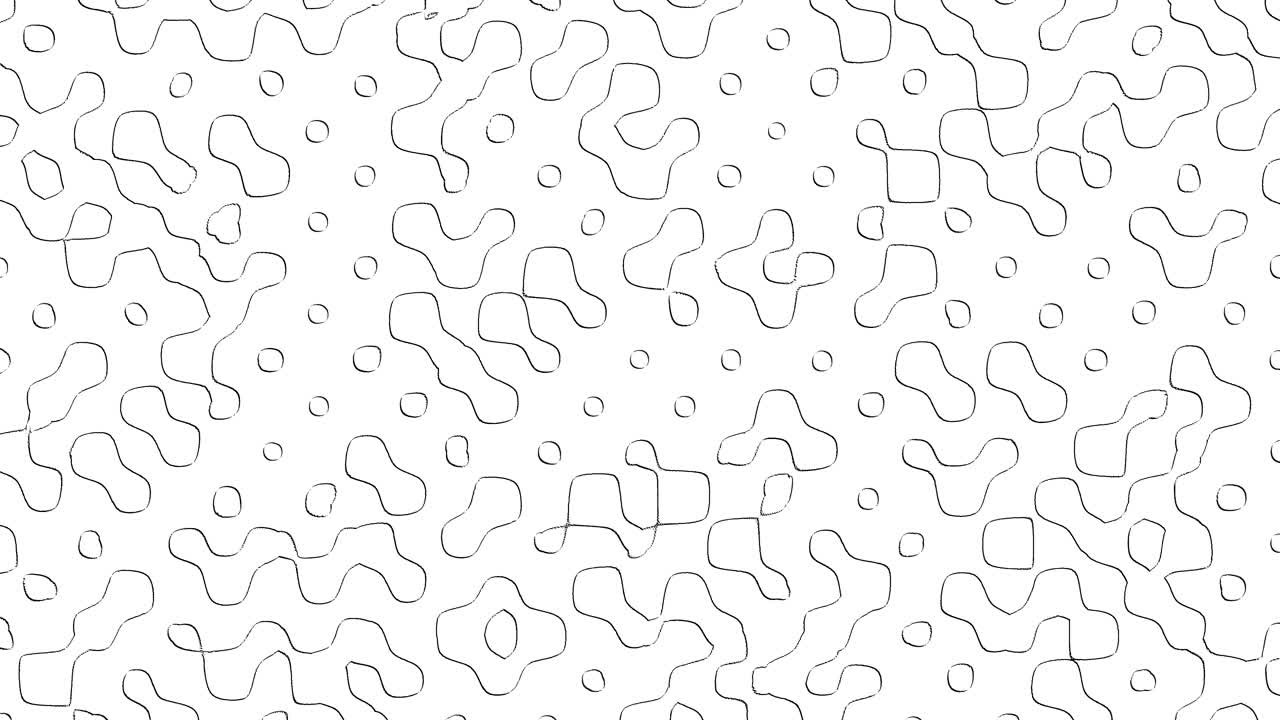 A monochromatic drawing featuring an intricate pattern composed of interconnected circles in a floating, 3D visual. The design showcases a captivating play of form and space with elegant appeal