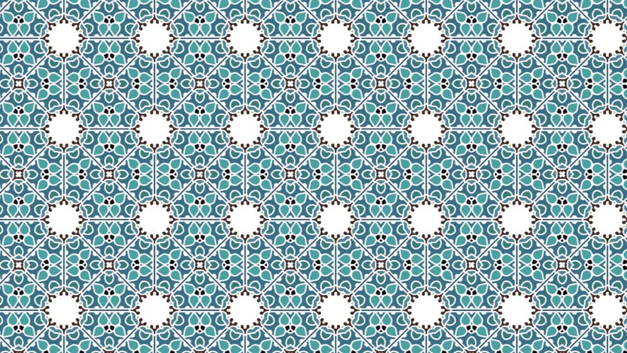 Feminine Abstract Turquise Floral Pattern on Black Background Sliding