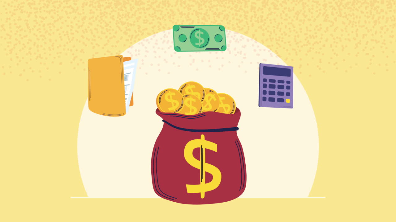 dollari in sacchetto animazione