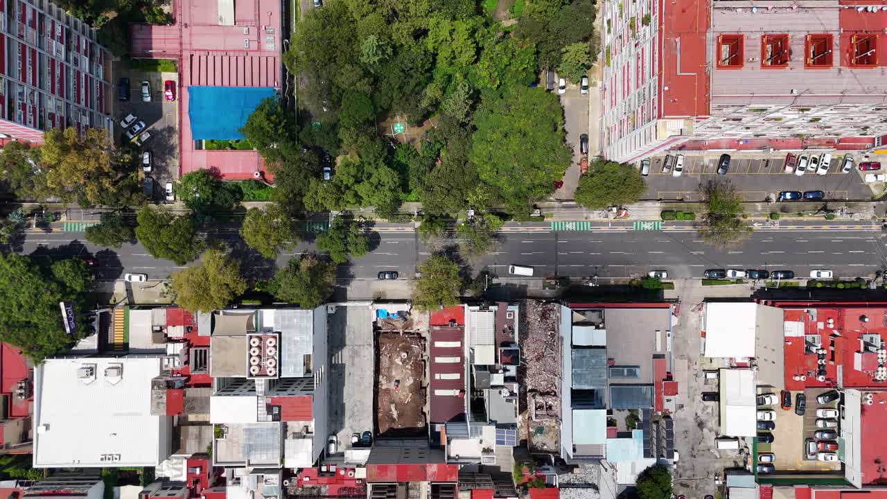 Vista vertical de drone de moradias na Cidade do México
