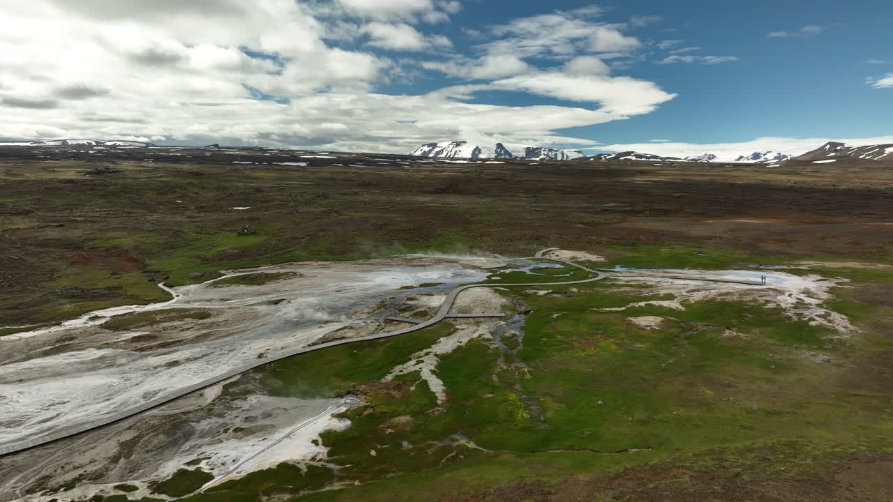 monumento natural de hveravellir área geotérmica tomada desde el aire islandia