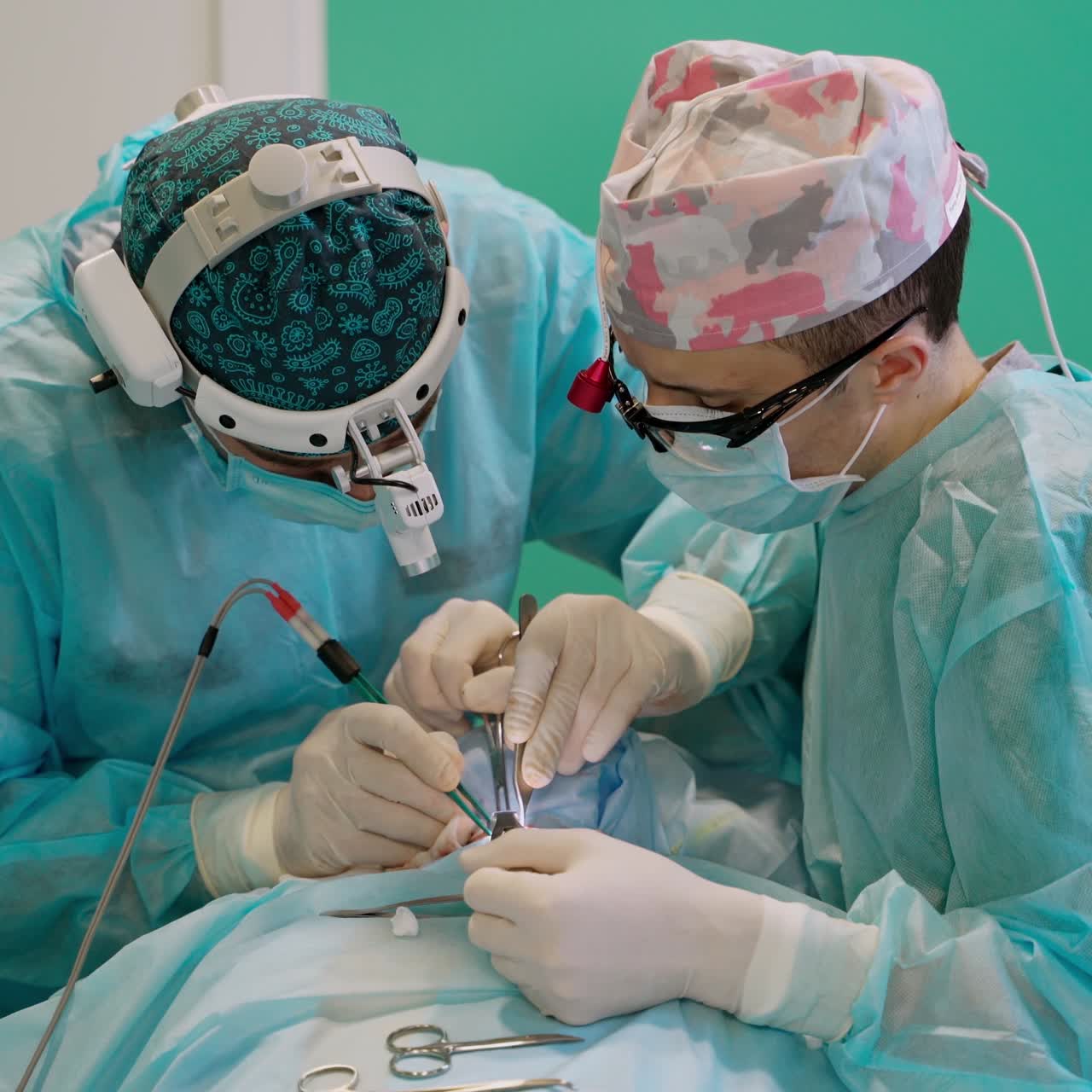 Operating of patient in modern hospital