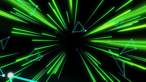 animação de pontos ligados que formam triângulos e sinais de cruz com linhas iluminadas