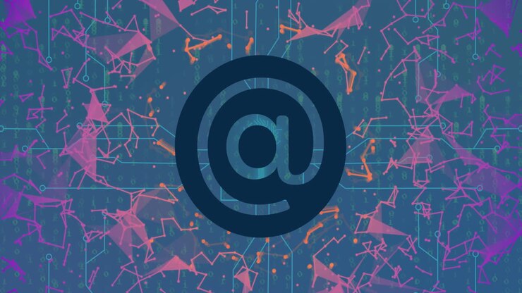 Animation of email icon, connections, computer servers and data processing