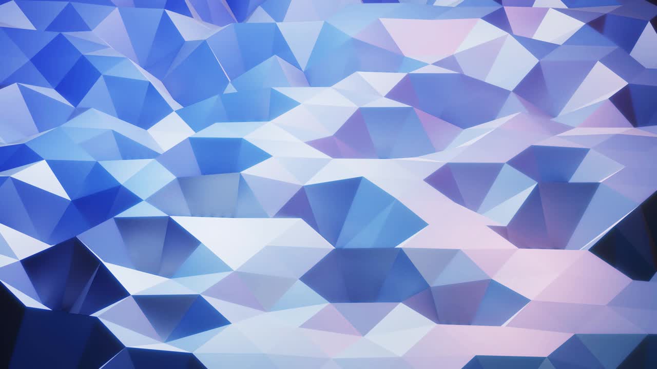 stylish creative abstract low poly background in 4k. Abstract waves move on glossy surface in loop. Smooth soft seamless animation. Simple minimalistic geometric bg. Blue gradient color