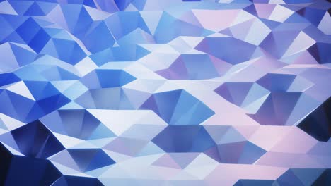 stylish creative abstract low poly background in 4k. abstract waves move on glossy surface in loop. smooth soft seamless animation. simple minimalistic geometric bg. blue gradient color