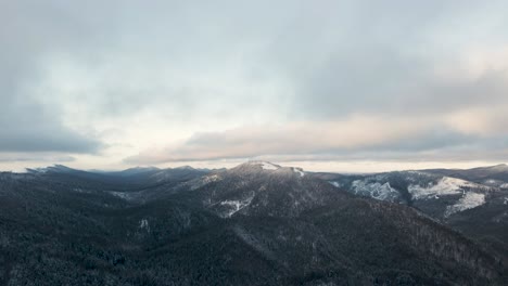 Serene-Winter-Nature-Scene-of-the-Beautiful-Ukraine-Mountains---Aerial