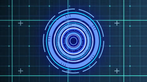 animación del escaneo del alcance y el procesamiento de datos sobre la cuadrícula
