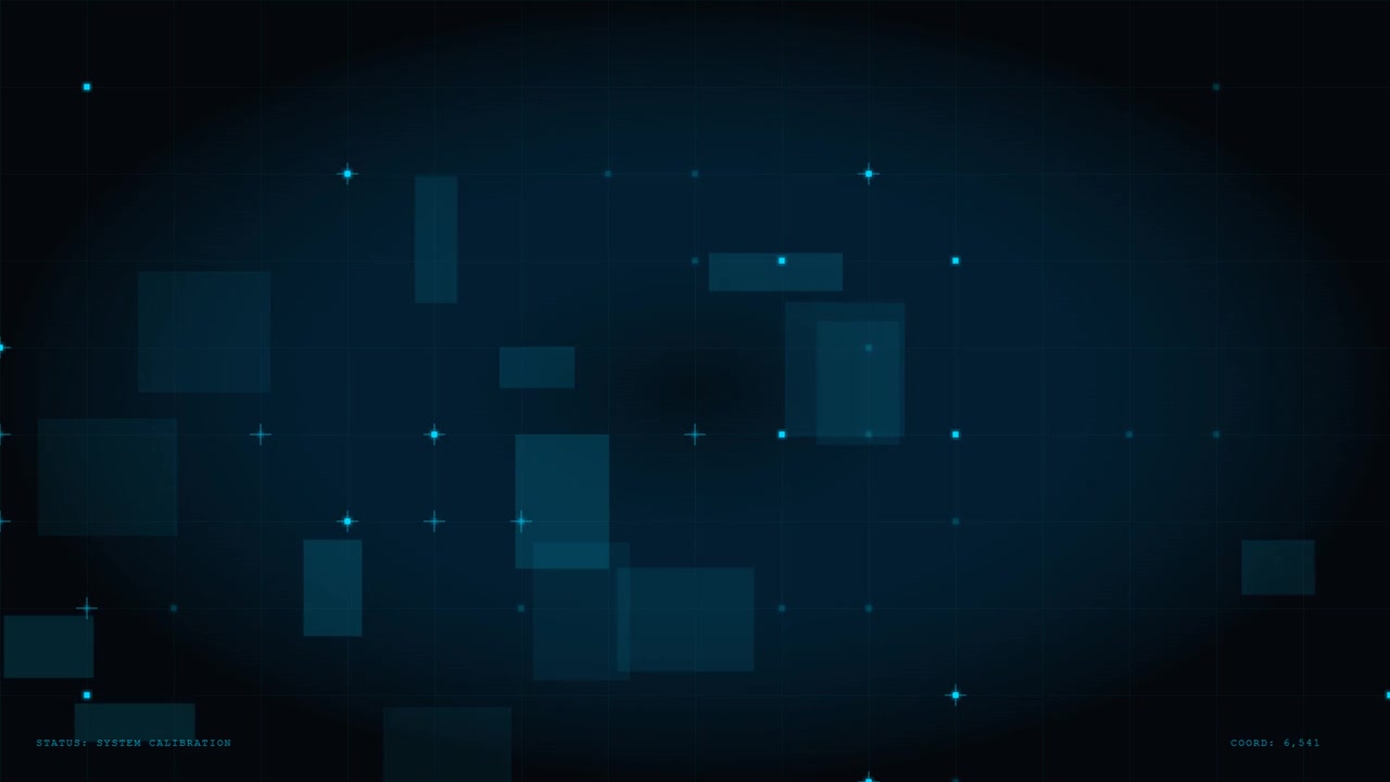 Digital HUD Interface with Floating Rectangles and Data Points